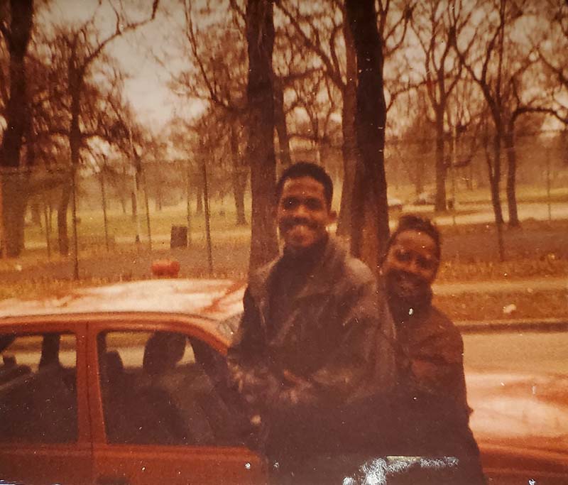 A photo of Chancelor and his mother in the 1990s