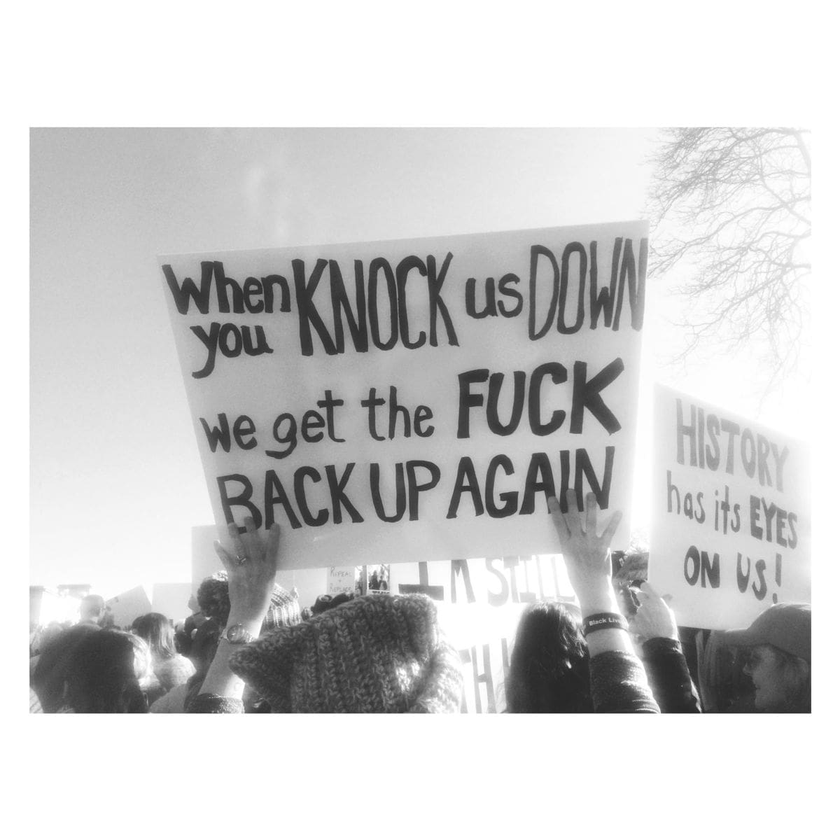 When you knock us down we get back up again