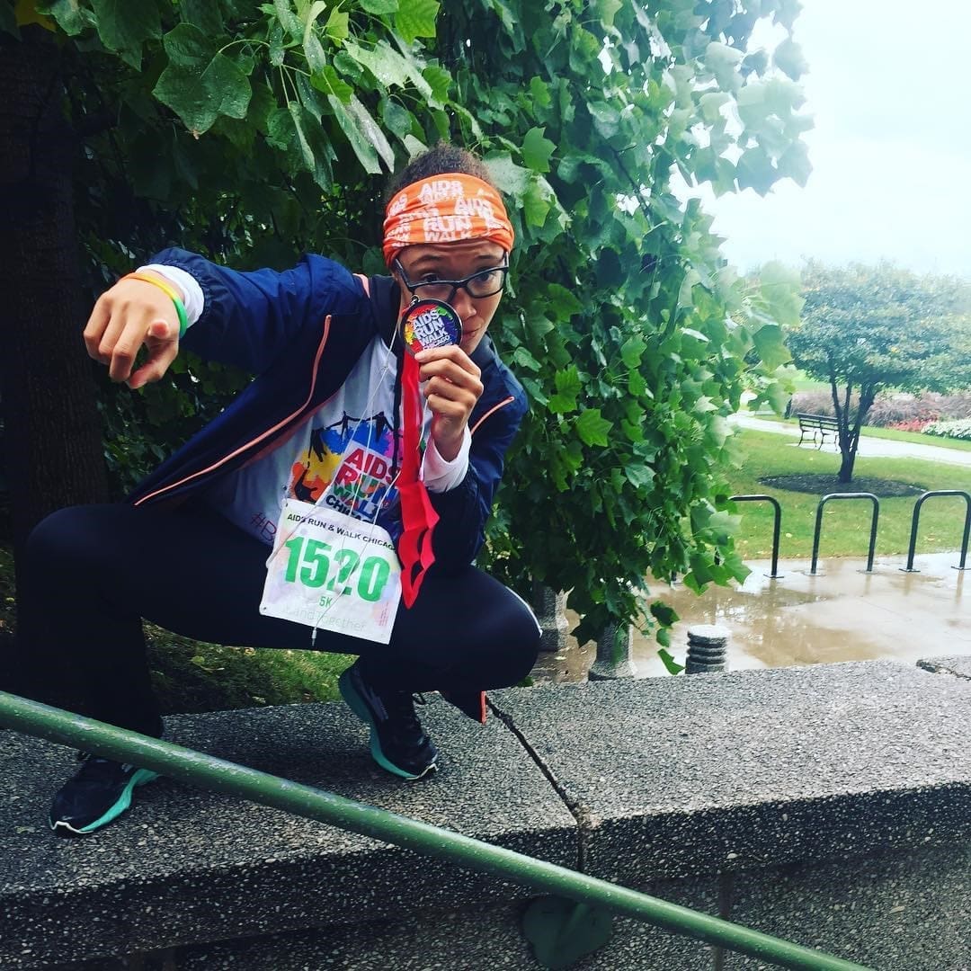The author at a previous AIDS Run & Walk Chicago